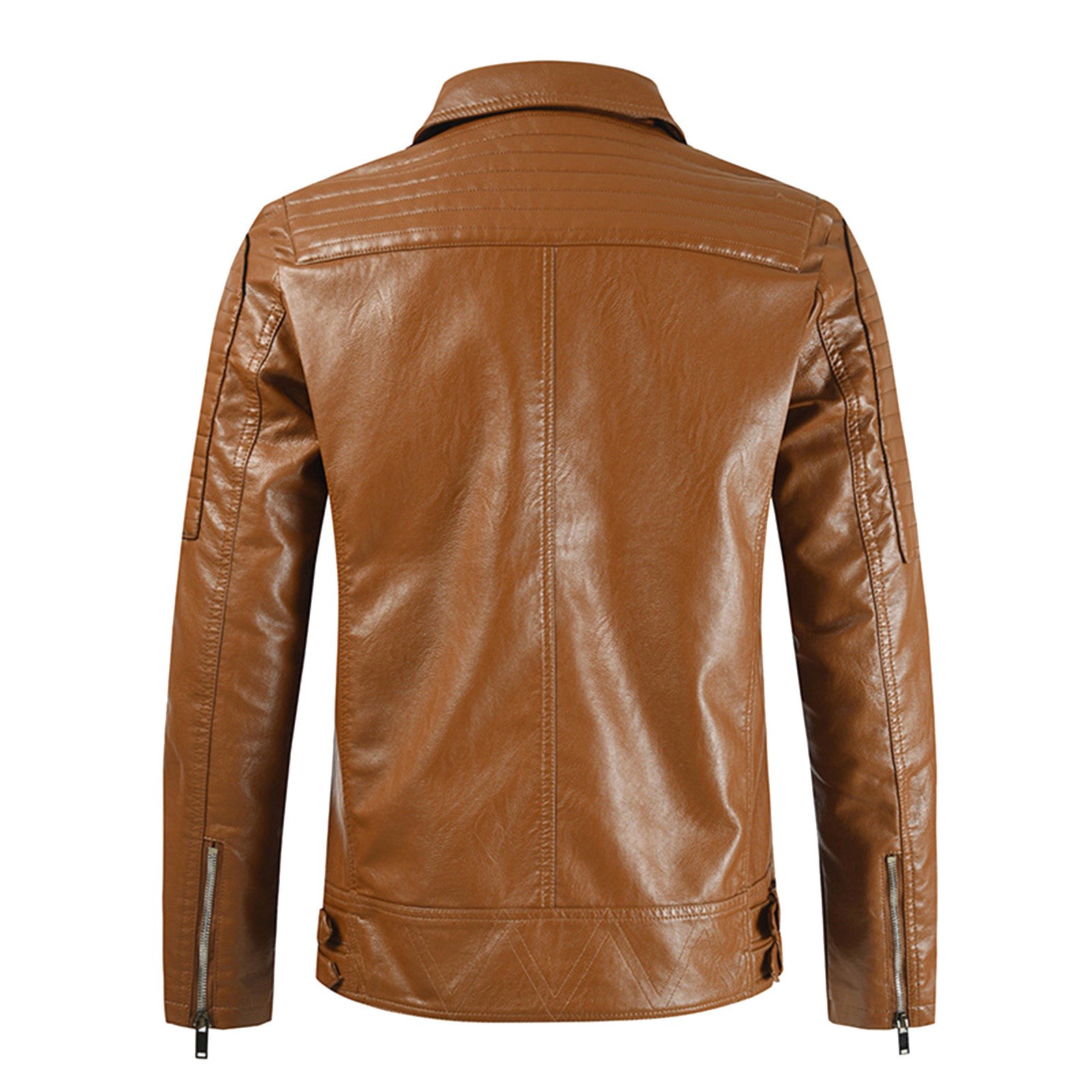 Brown Leather Motorcycle Jacket Mens 2