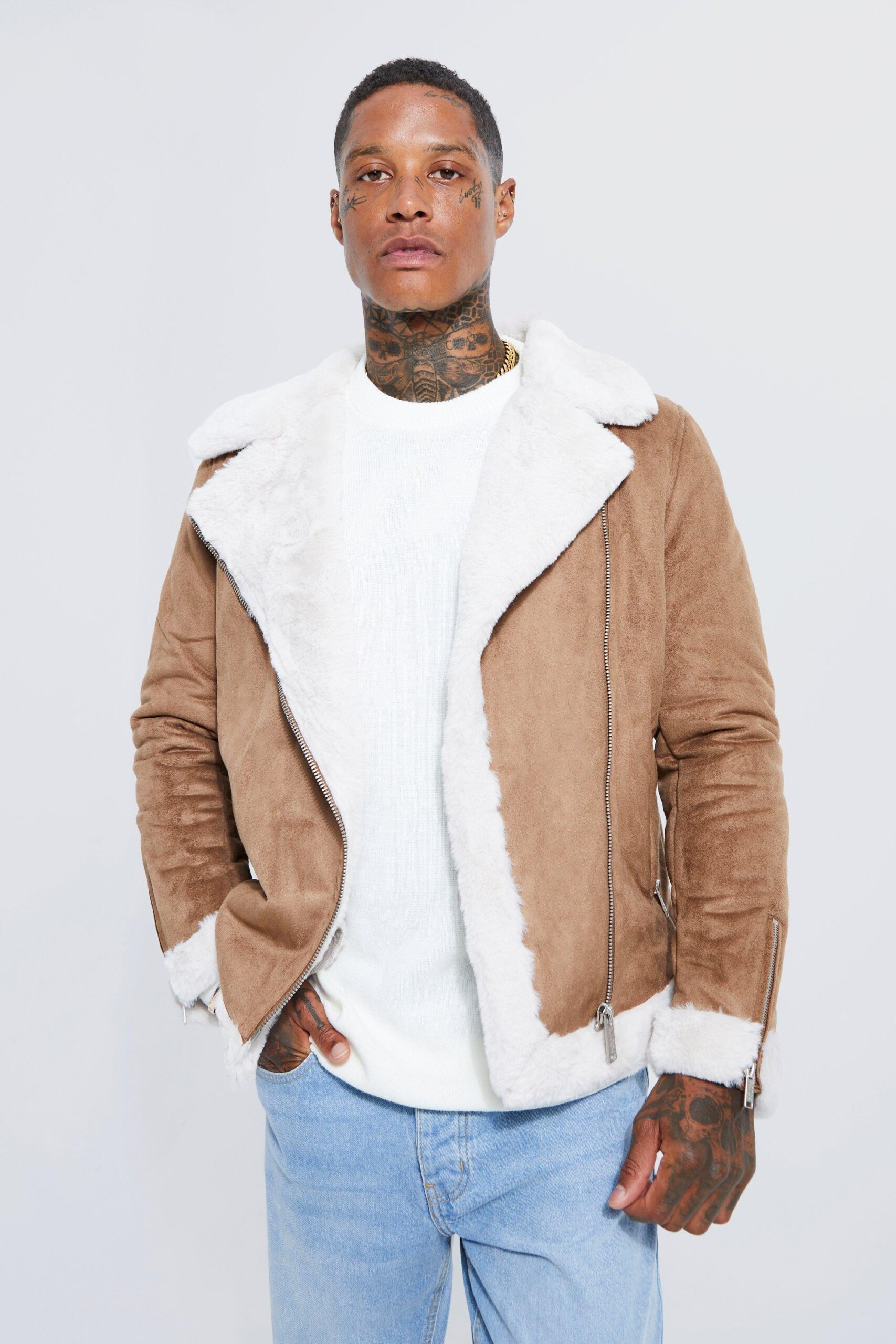 Brown Suede Fur Jacket
