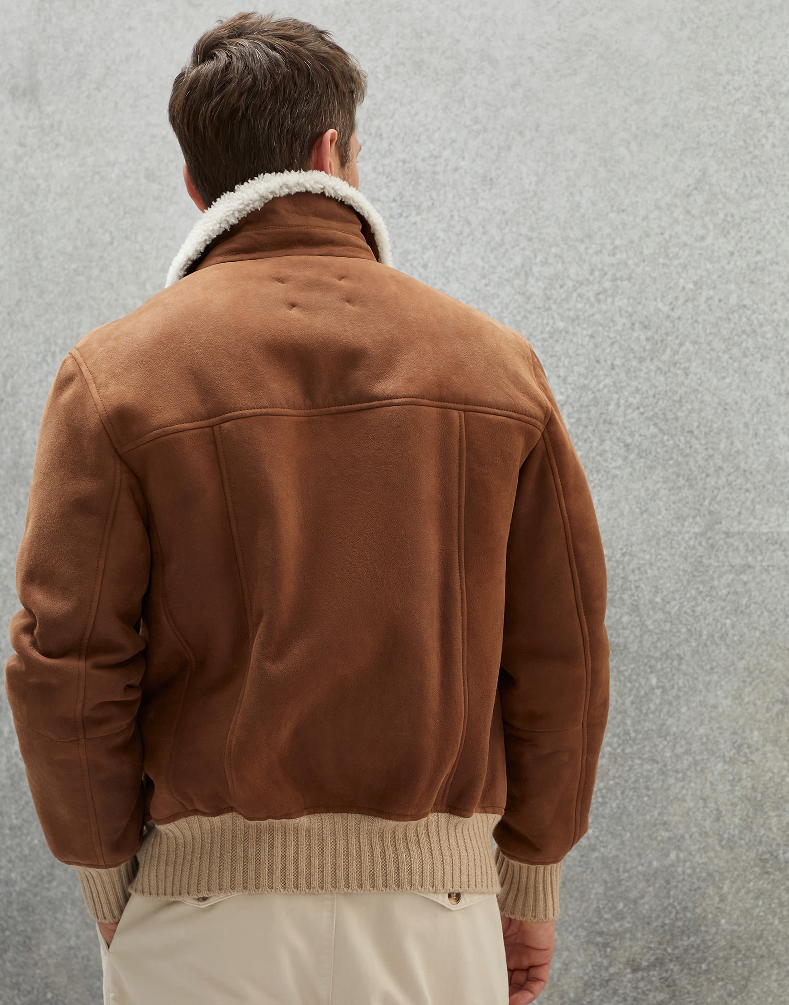 Brown Suede Shearling Jacket 2