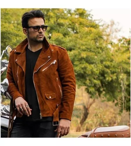 Brown leather Suede Jacket