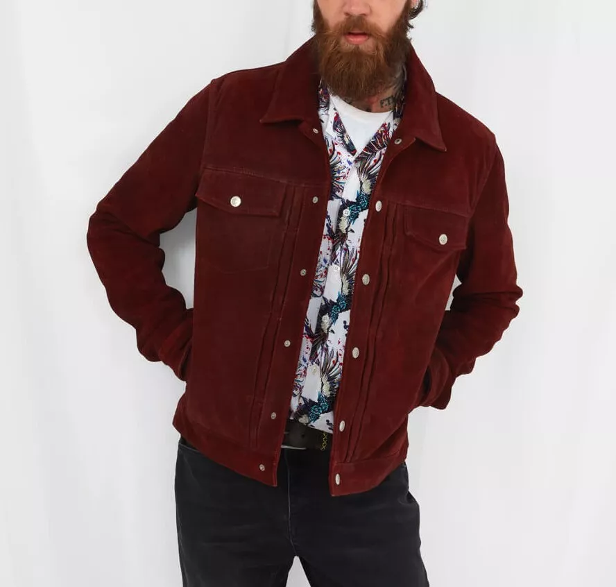 Burgundy Suede Jacket