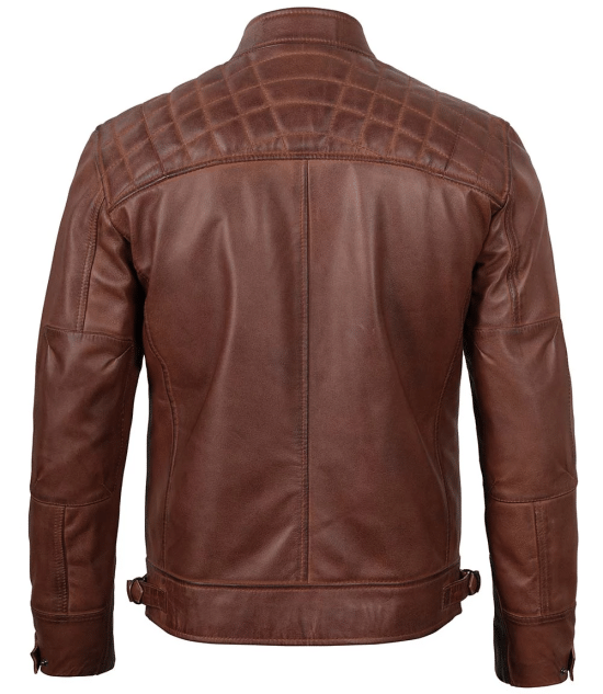 Cognac Leather Motorcycle Jacket 3