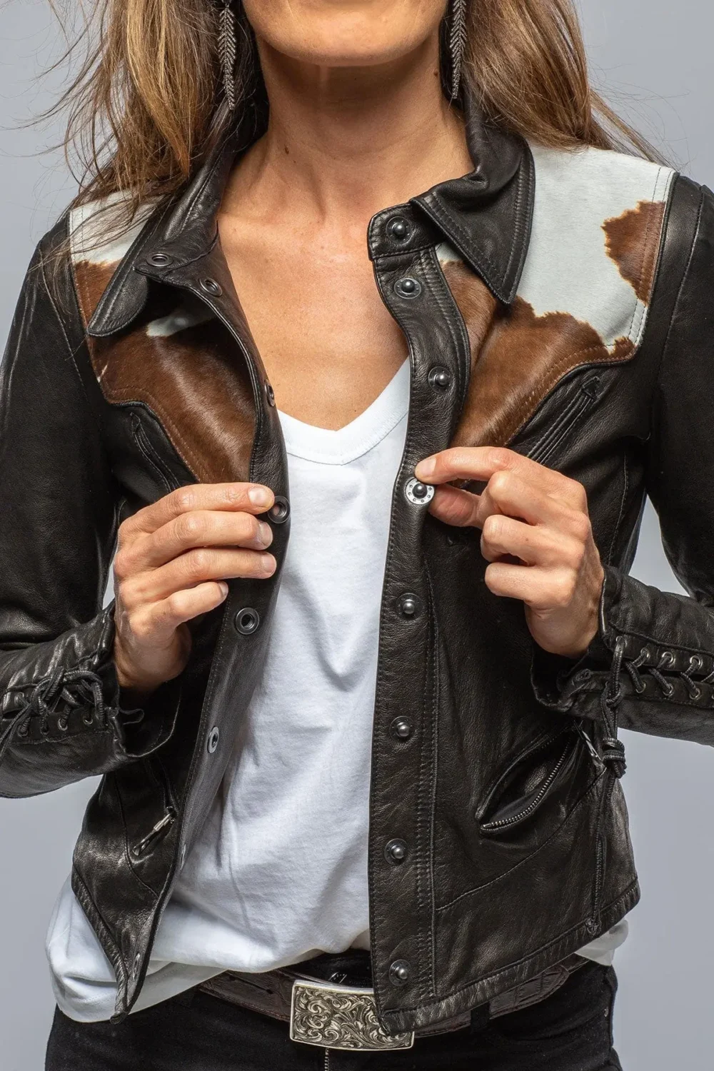 Cowhide Leather Jacket Women's 3