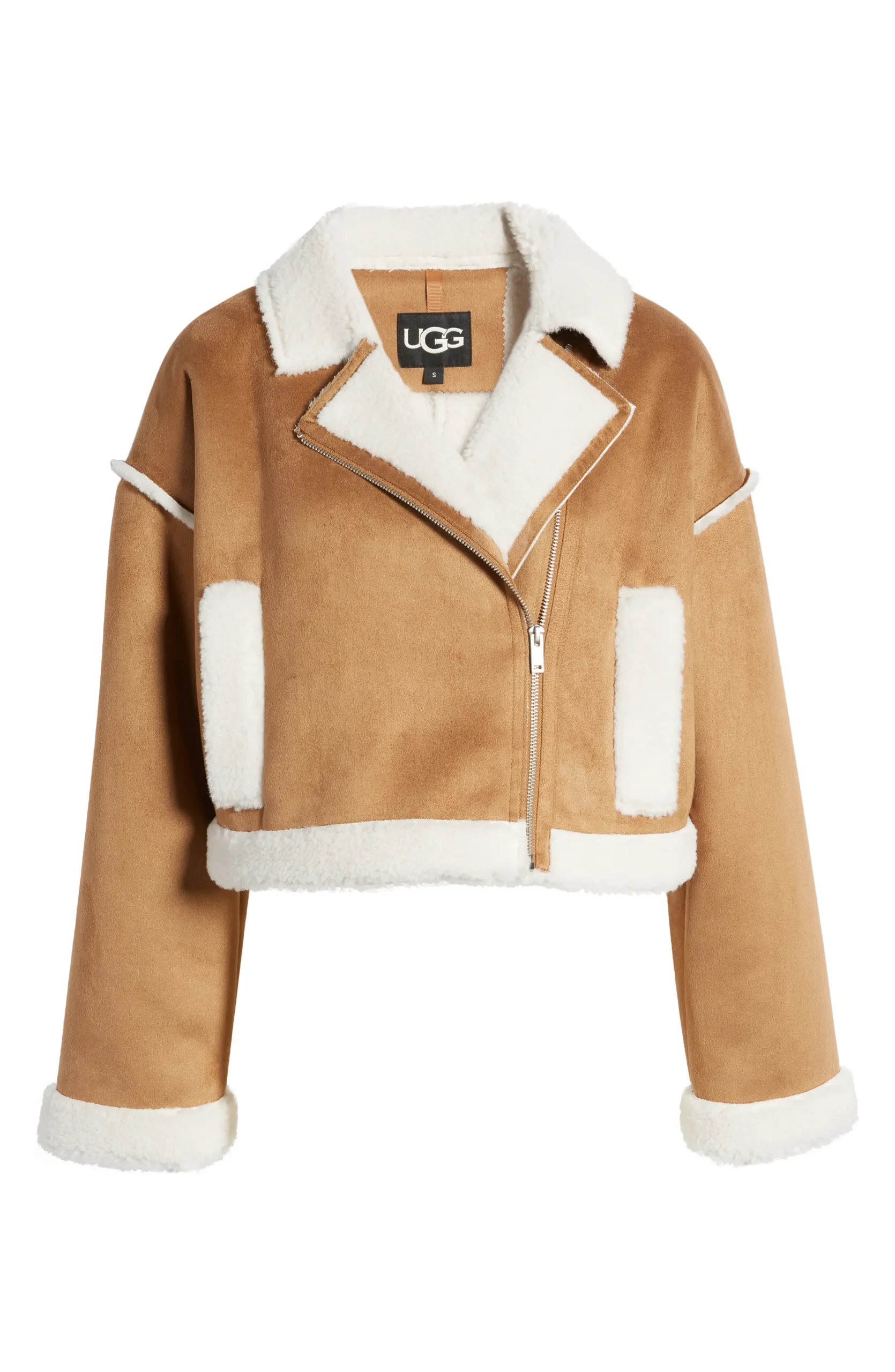 Cropped Shearling Aviator Jacket