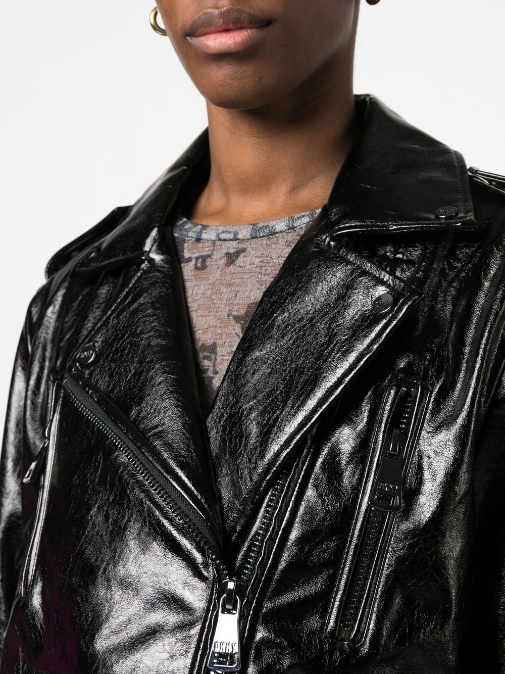 DKNY Leather Motorcycle Jacket 2