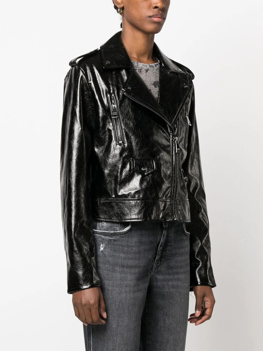 DKNY Leather Motorcycle Jacket 3