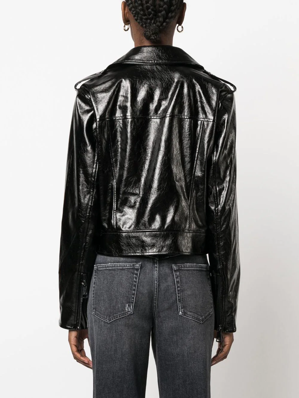 DKNY Leather Motorcycle Jacket 4