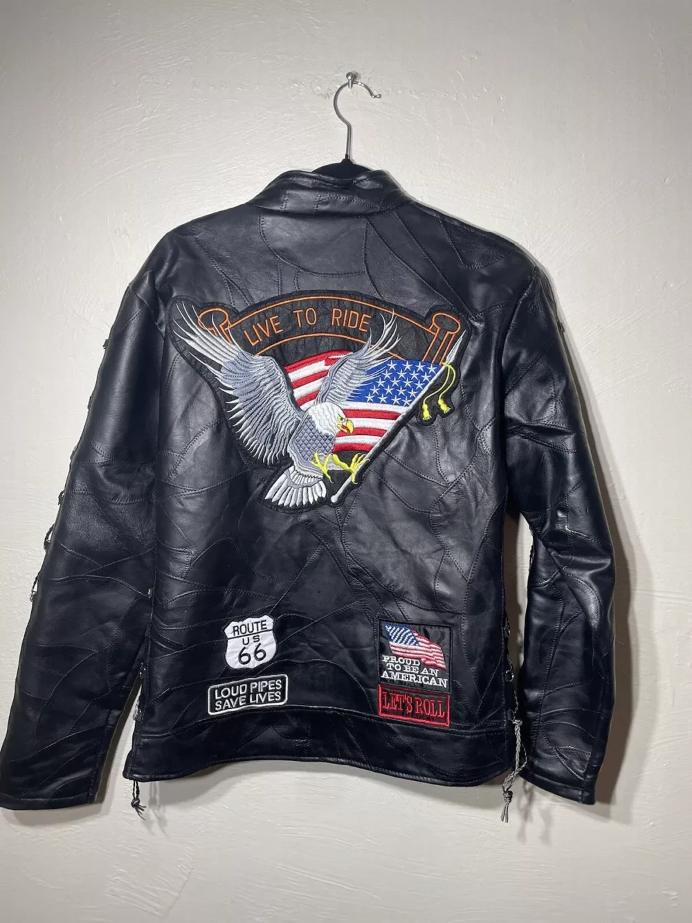 Diamond Plate Buffalo Leather Motorcycle Jacket
