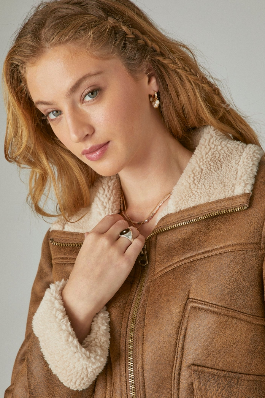 Faux Suede Jacket With Sherpa Lining 1