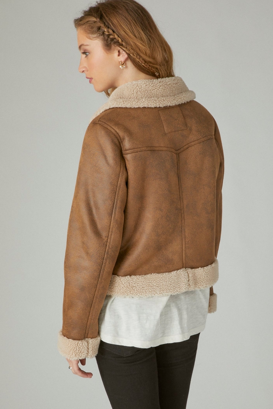 Faux Suede Jacket With Sherpa Lining 1