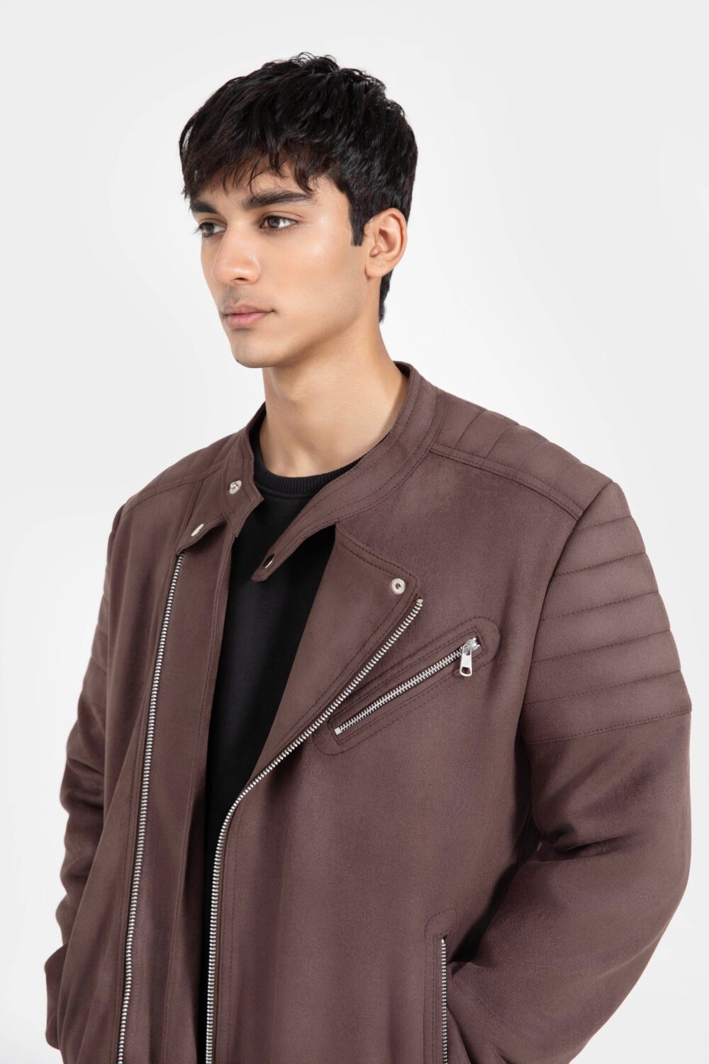 Faux Suede Leather Jacket