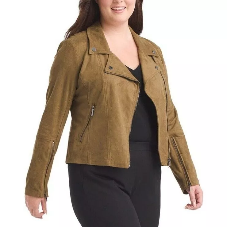 Faux Suede Moto Jacket