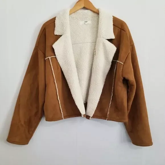 Faux Suede Sherpa Jacket