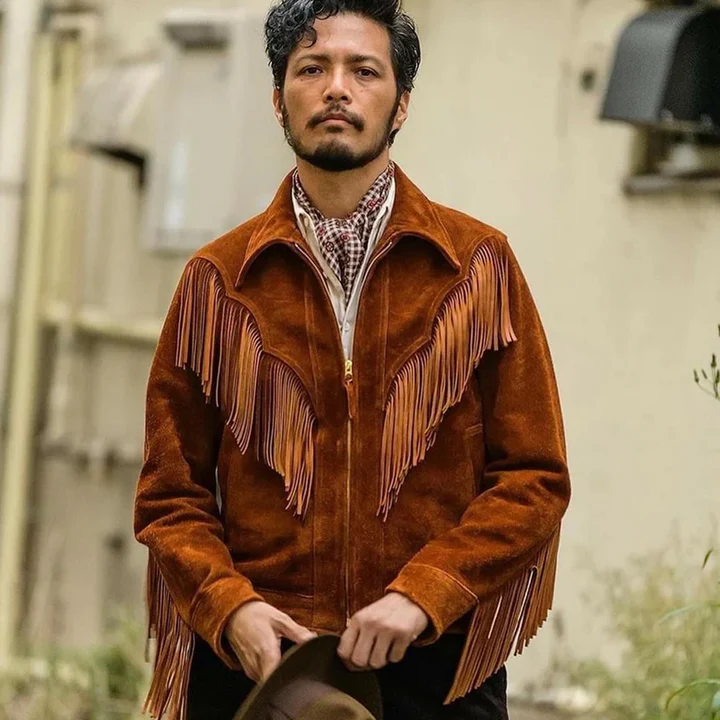 Fringed Suede Jacket Mens