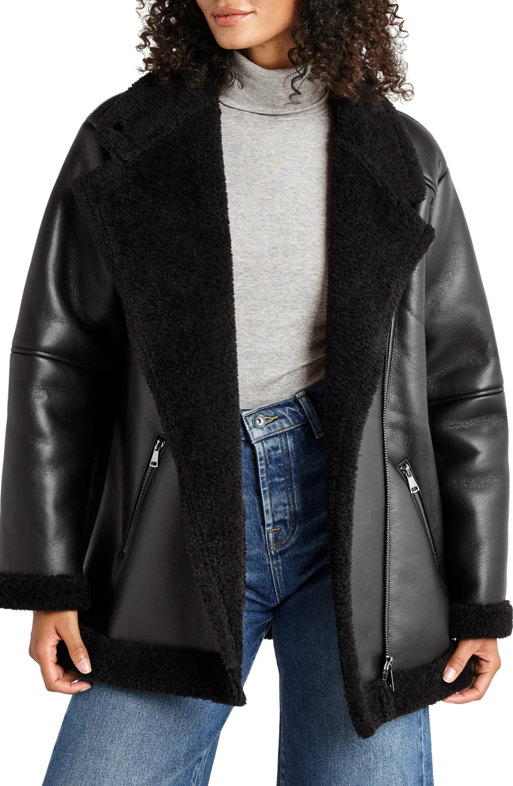 Fur Lined Aviator Jacket