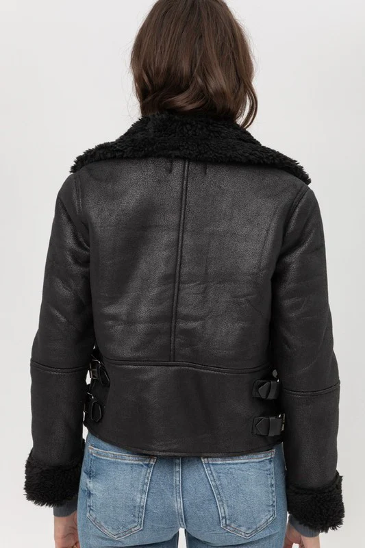 Fur Lined Black Suede Jacket 1