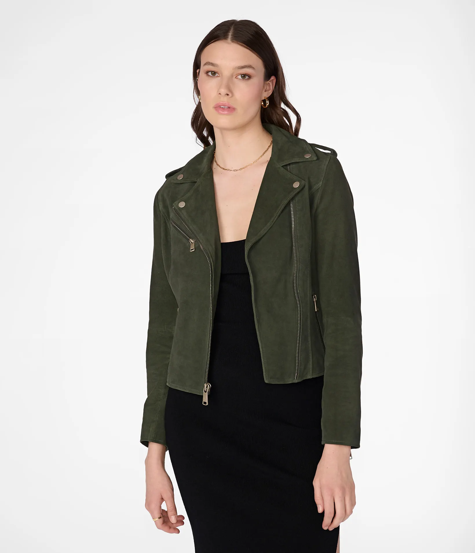 Green Suede Jacket Womens