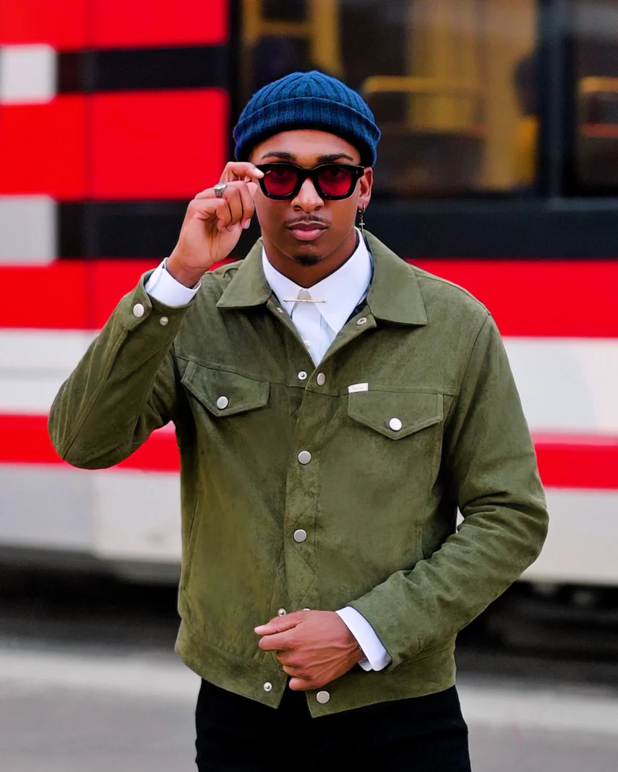 Green Suede Mens Jacket