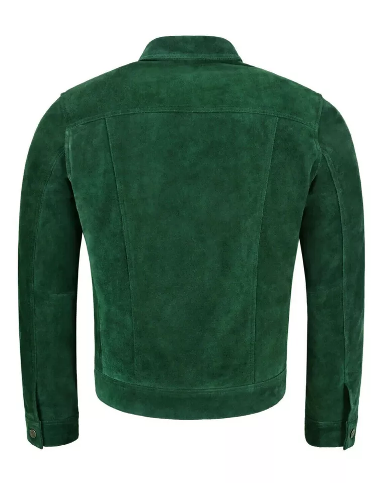 Green Suede Trucker Jacket 2