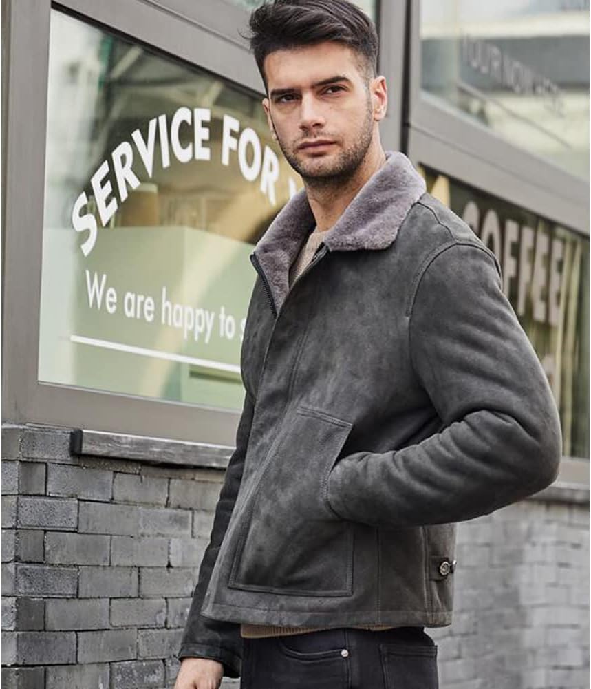 Grey Sheepskin Jacket 1