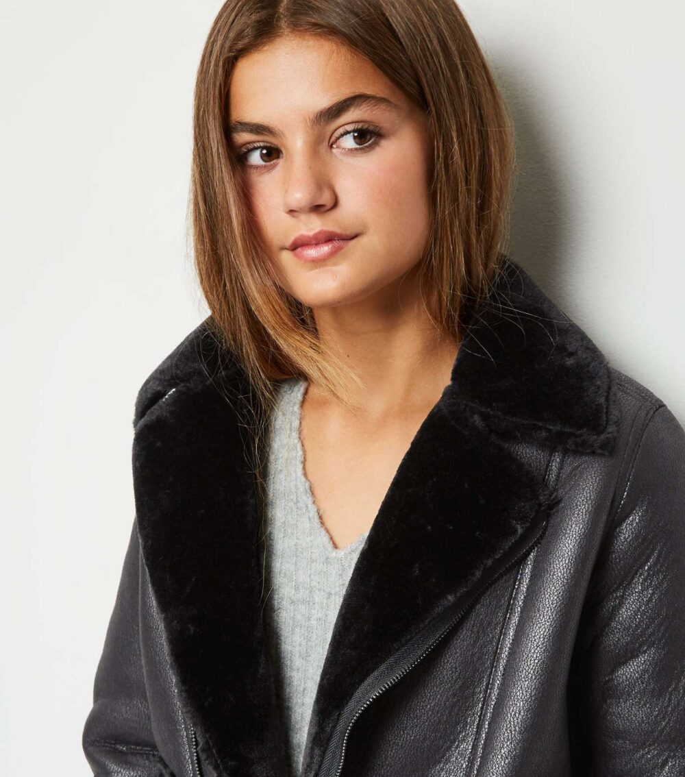 Ladies Black Aviator Jacket 1