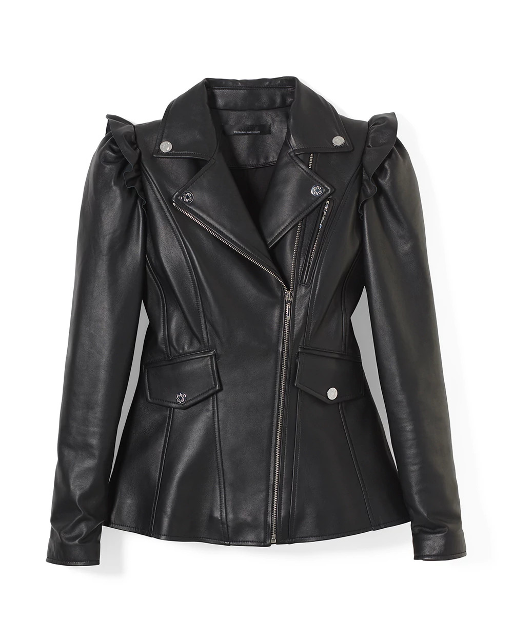 Ladies Black Leather Motorcycle Jacket