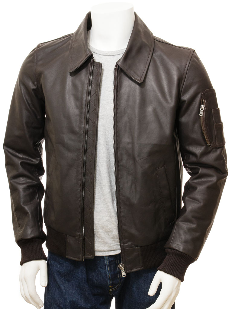 Leather Bomber Motorcycle Jacket 2