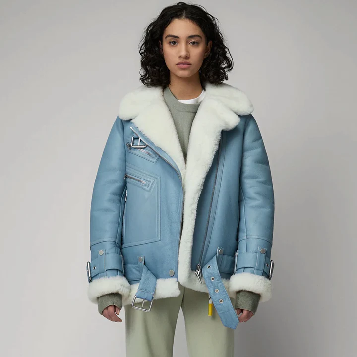 Leather Sheepskin Jacket Womens