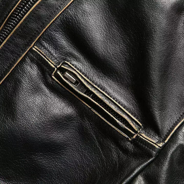 Leather Vintage Motorcycle Jacket 3