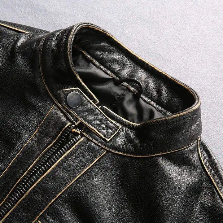 Leather Vintage Motorcycle Jacket 4