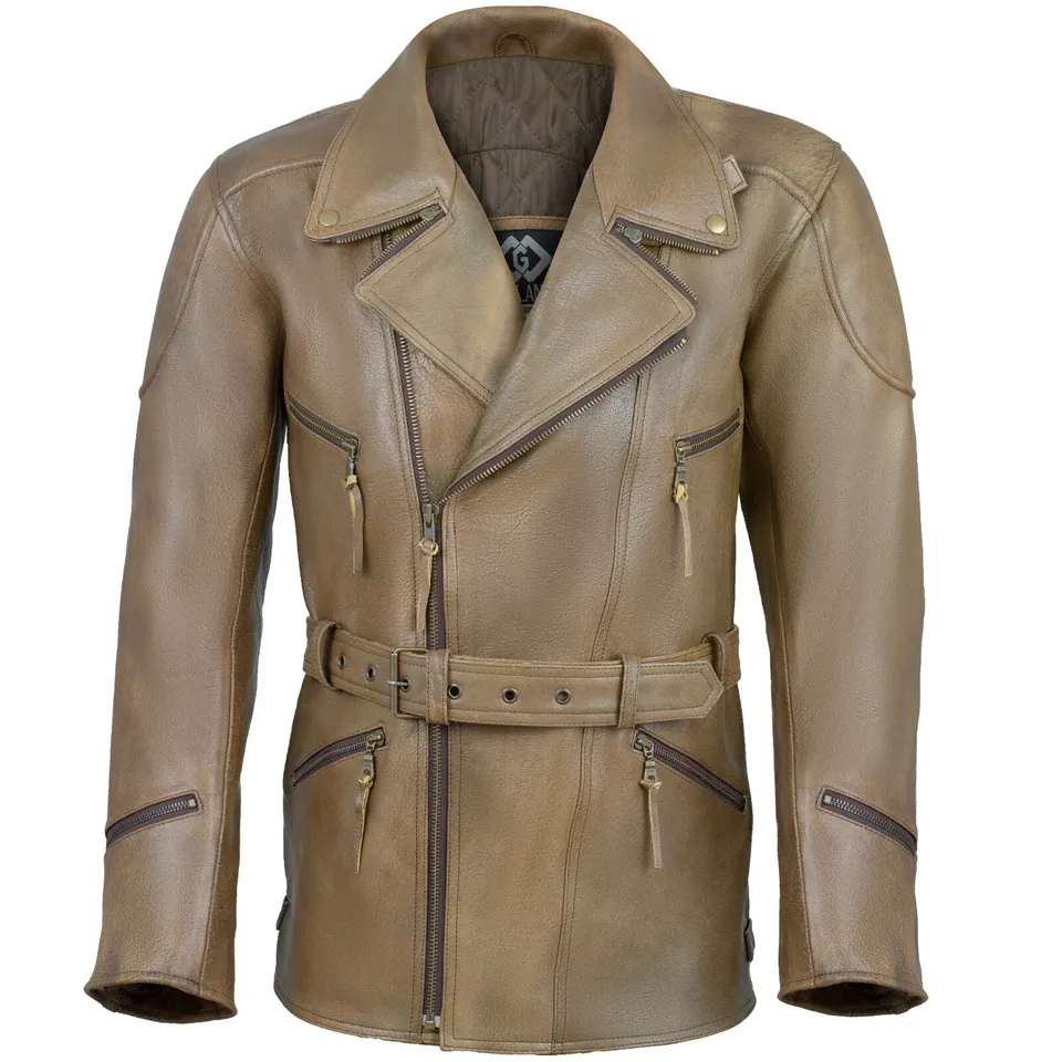 Long Leather Motorcycle Jacket 2