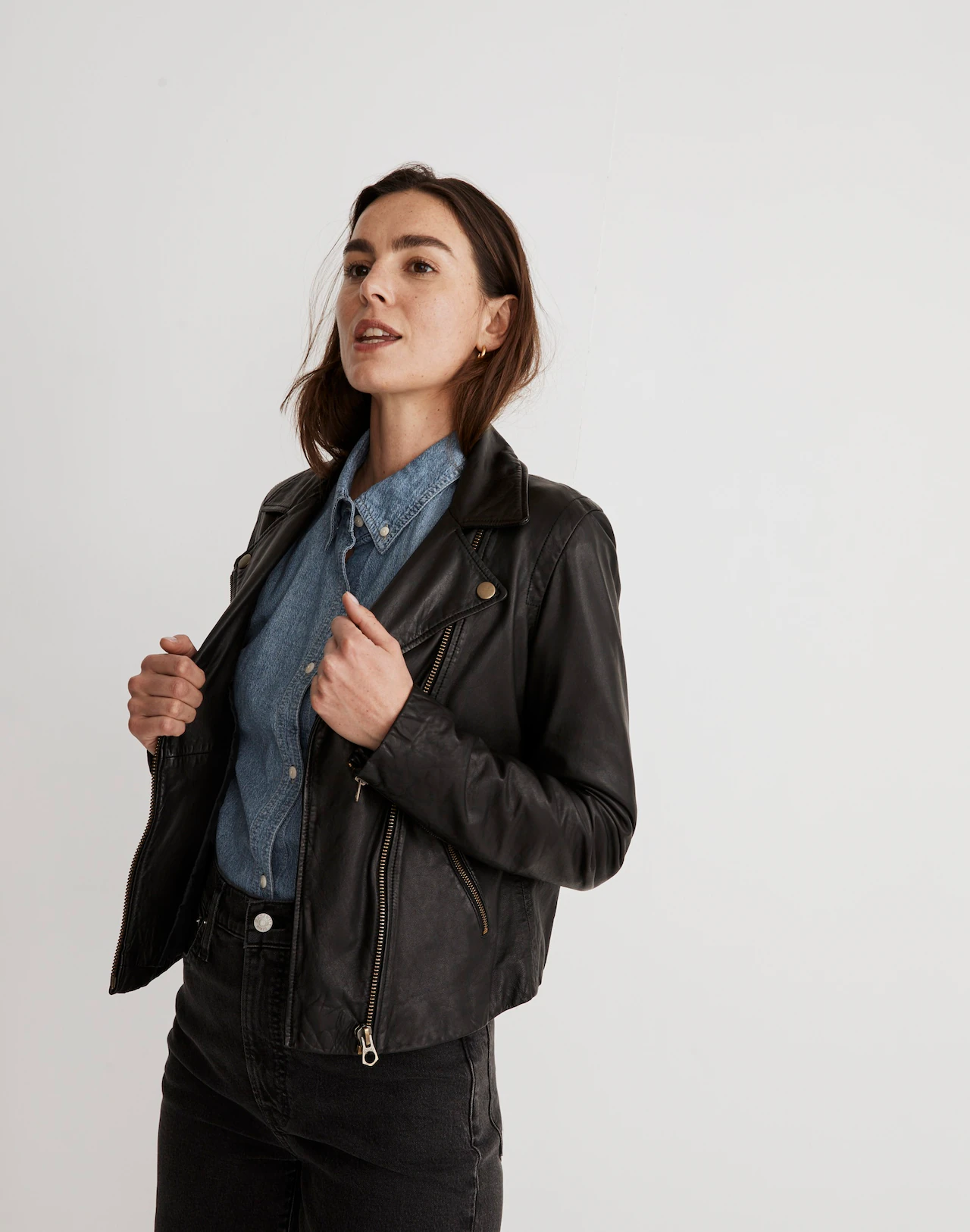 Madewell Washed Leather Motorcycle Jacket 2