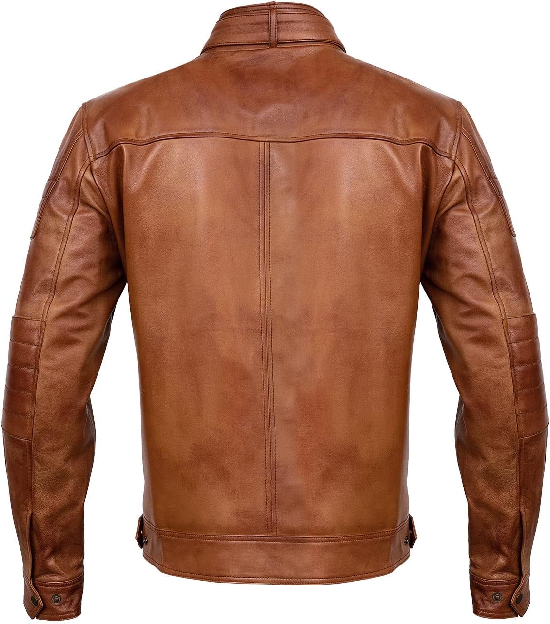Mens Brown Leather Motorcycle Jacket 2