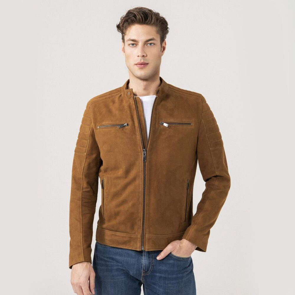 Mens Suede Jacket Tan