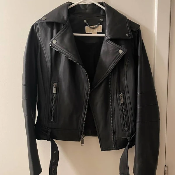 Michael Kors Leather Motorcycle Jacket