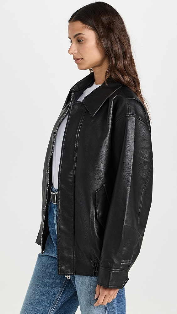 Oversize Leather Bomber Jacket 1