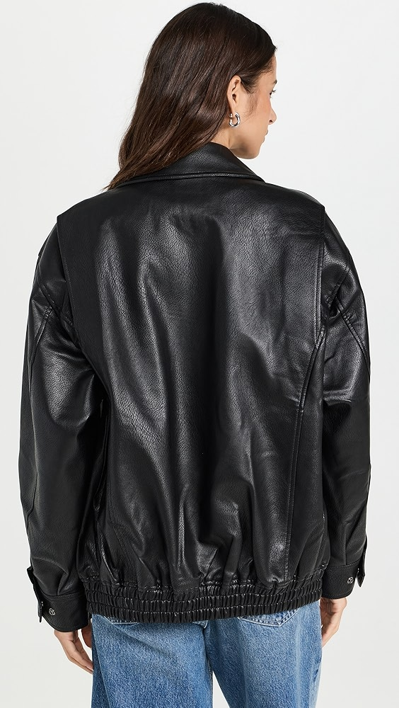 Oversize Leather Bomber Jacket 2
