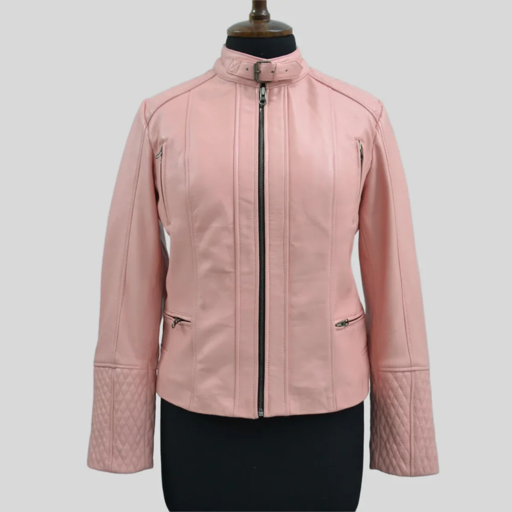 Pink Motorcycle Jacket Leather