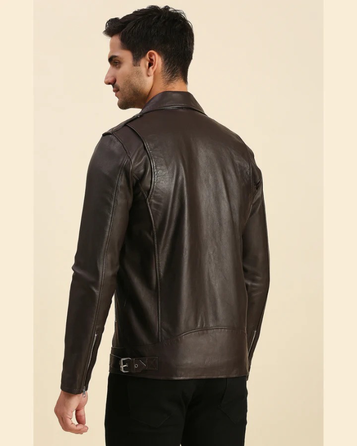 Mens Genuine Leather Motorcycle Jacket 2