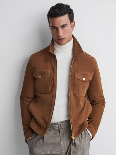 Reiss Suede Trucker Jacket