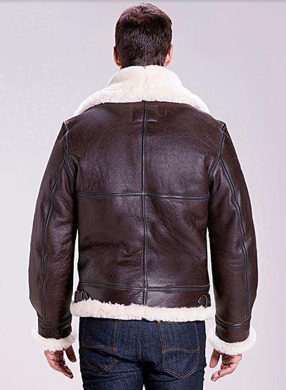 Schott Classic B-3 Sheepskin Leather Bomber Jacket 2