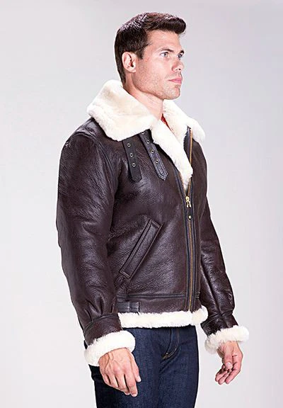 Schott Classic B-3 Sheepskin Leather Bomber Jacket