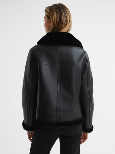Sheepskin Aviator Jacket Womens 2