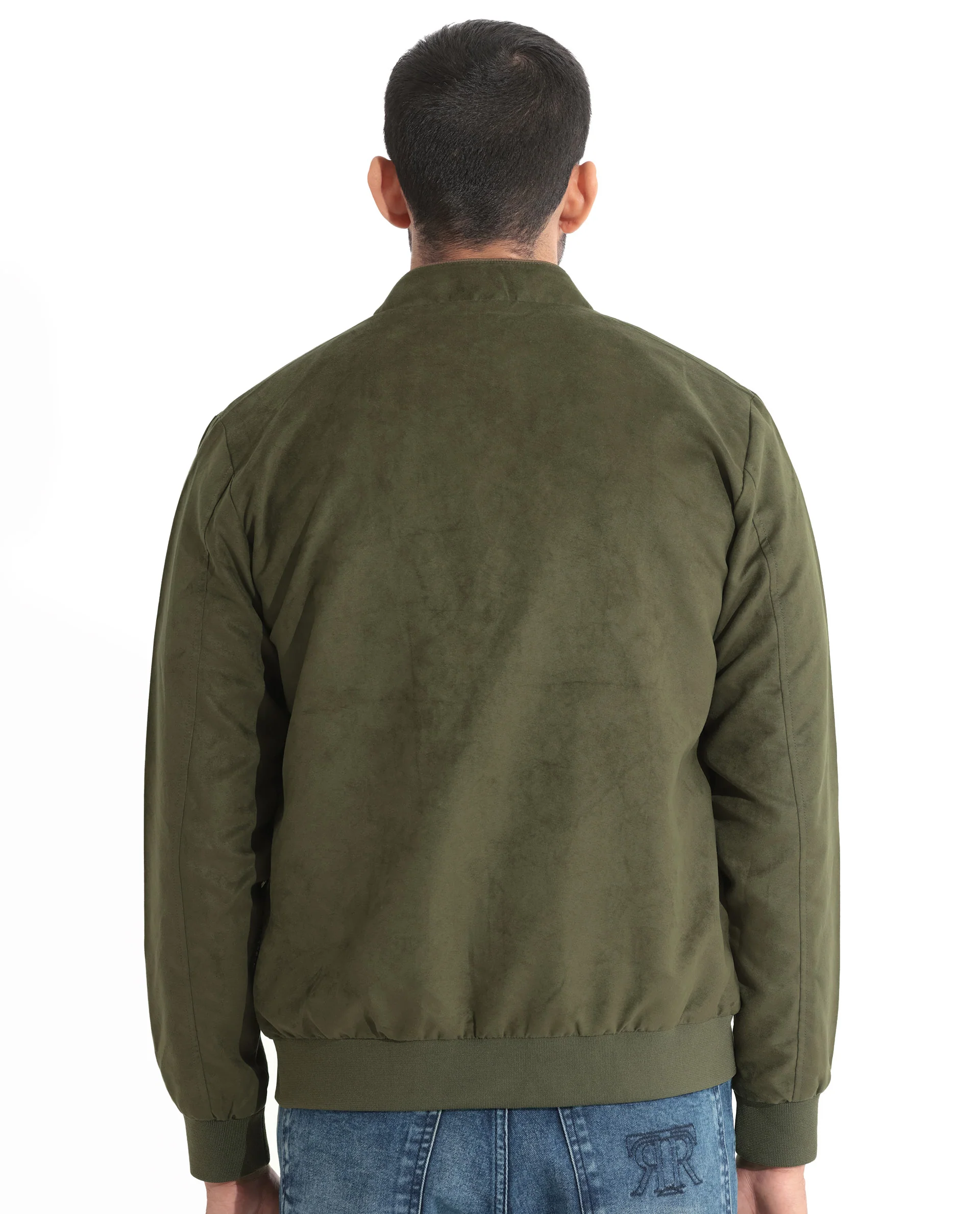 Suede Bomber Jacket Green 2