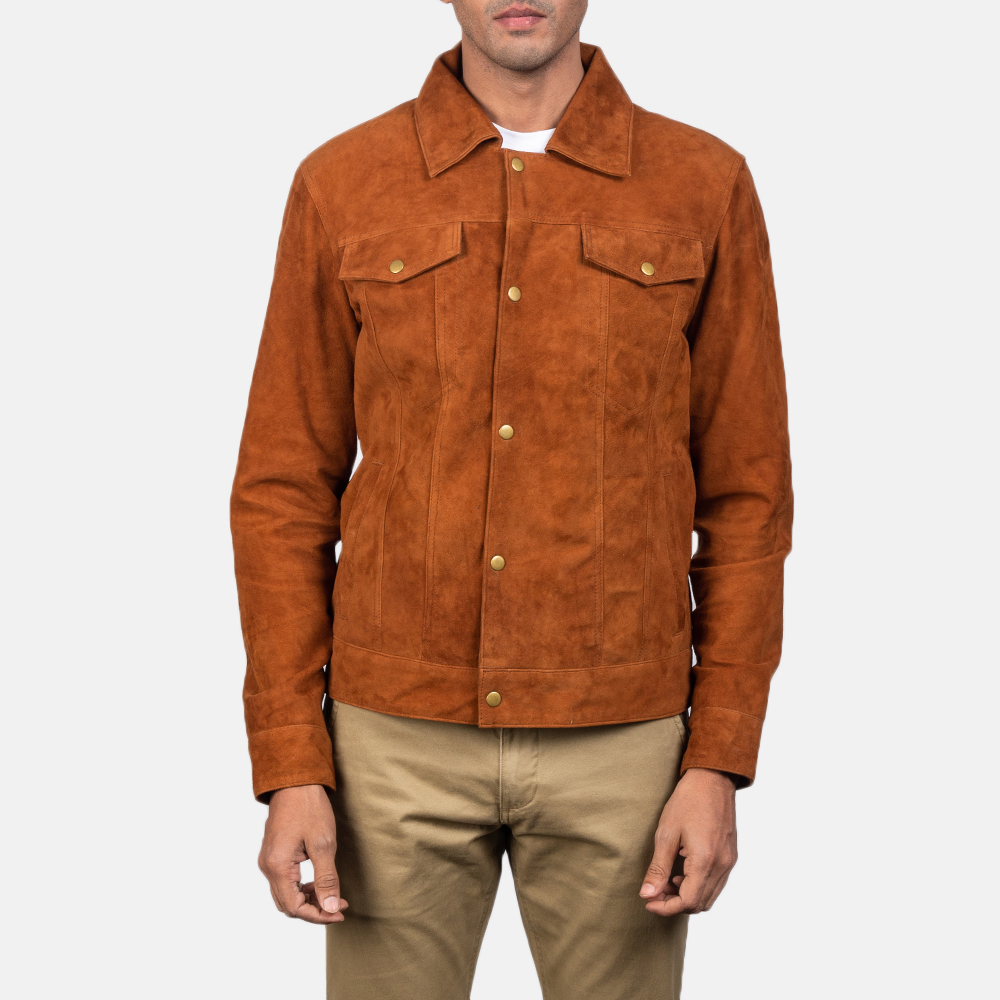 Suede Trucker Jacket Mens 3