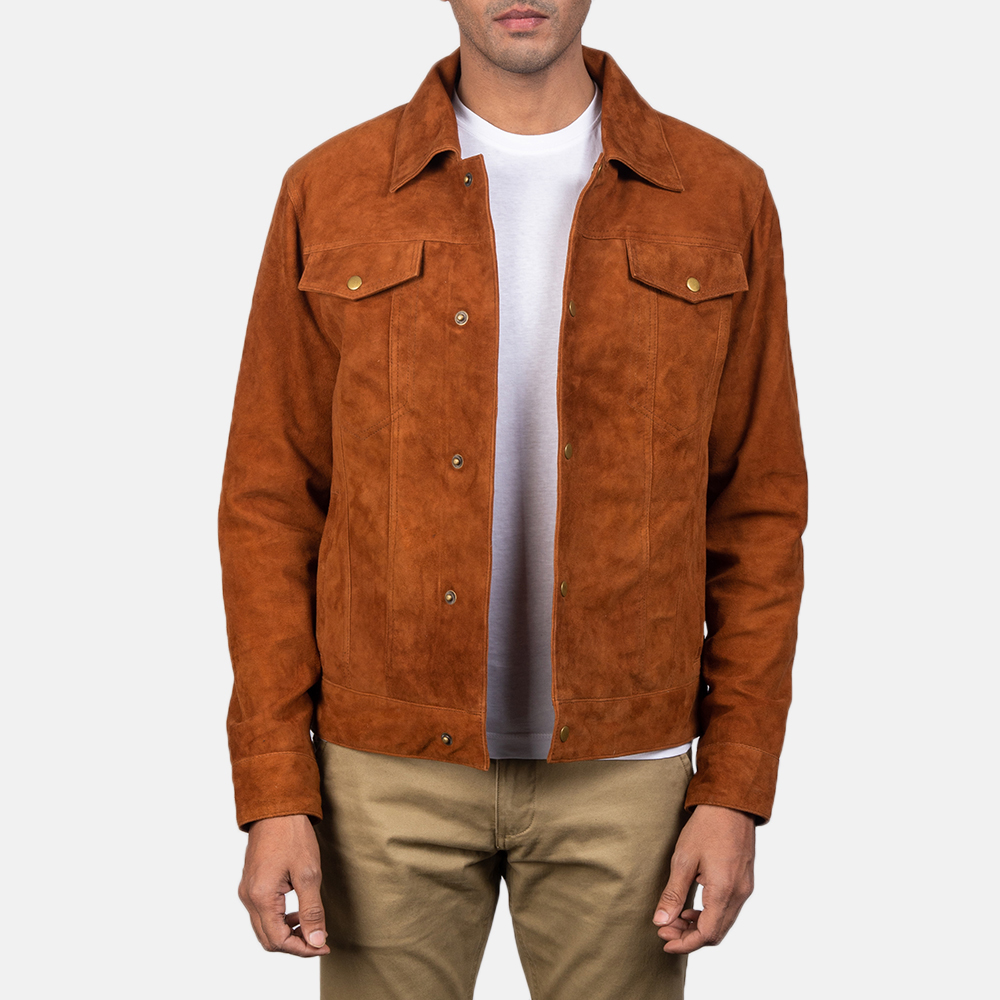 Suede Trucker Jacket Mens