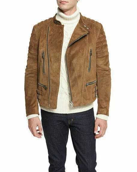 Tan Suede Moto Jacket