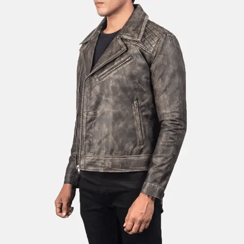Vintage Distressed Leather Motorcycle Jacket 2