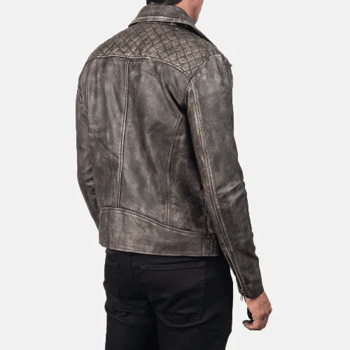 Vintage Distressed Leather Motorcycle Jacket 3