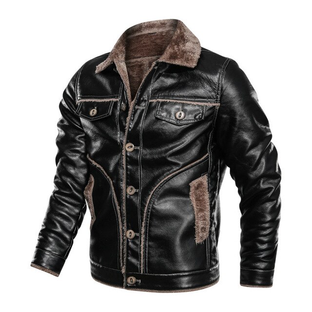 Winter Leather Motorcycle Jacket